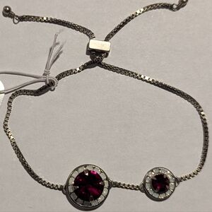 Sorrelli Crimson Pride Bolo Bracelet with Deep Red Crystals